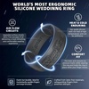 image:imageEgnaro Silicone Wedding Rings For Him Mens Etched Rubber Travel BandsSETZ2FitnessBlack Gray  Twilight Blue  Dark Silver  Black