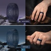 image:imageEgnaro Silicone Wedding Rings For Him Mens Etched Rubber Travel BandsSETZ3NightBatsMaroon  Dark Blue  Black Purple  Black