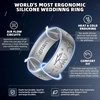 image:imageEgnaro Silicone Wedding Rings For Him Mens Etched Rubber Travel BandsSETZ4NightBatsSilver  Black Gray  Dark Silver  Black