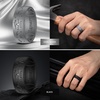 image:imageEgnaro Silicone Wedding Rings For Him Mens Etched Rubber Travel BandsSETZ4NightBatsSilver  Black Gray  Dark Silver  Black