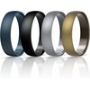 image:imageEgnaro Unisex Silicone Wedding Ring for Men amp Women 45mm Wide 165mm ThickDTwilight Blue  Black  Metal Black Gray  Bronze