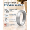 image:imageEgnaro Unisex Silicone Wedding Ring for Men amp Women 45mm Wide 165mm ThickGBlack  Black Camo  Silver  Olive Green  Dark Blue  Blue Gray  Dark Silver