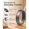 image:imageEgnaro Unisex Silicone Wedding Ring for Men amp Women 45mm Wide 165mm ThickJSilver  Metallic Platinum  Black Gray  Black
