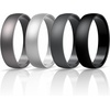 image:imageEgnaro Unisex Silicone Wedding Ring for Men amp Women 45mm Wide 165mm ThickJSilver  Metallic Platinum  Black Gray  Black