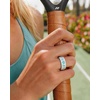 image:imageEgnaro Womens TwoTone Silicone Wedding Ring with a Floral Engraved DesignSETA Rose Leaf  White  Lapis Blue