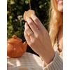 image:imageEgnaro Womens TwoTone Silicone Wedding Ring with a Floral Engraved DesignSETB Sunflower  Nude  Orange