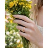 image:imageEgnaro Womens TwoTone Silicone Wedding Ring with a Floral Engraved DesignSETB Sunflower  Nude  Orange