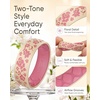 image:imageEgnaro Womens TwoTone Silicone Wedding Ring with a Floral Engraved DesignSETC1 Apple Blossoms  Nude  Faint Red