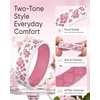 image:imageEgnaro Womens TwoTone Silicone Wedding Ring with a Floral Engraved DesignSETC2 Apple Blossoms  White  Faint Red