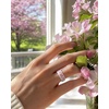 image:imageEgnaro Womens TwoTone Silicone Wedding Ring with a Floral Engraved DesignSETC2 Apple Blossoms  White  Faint Red