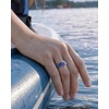 image:imageEgnaro Womens TwoTone Silicone Wedding Ring with a Floral Engraved DesignSETC3 Apple Blossoms  Light Purple Blue  Dark Blue