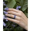 image:imageEgnaro Womens TwoTone Silicone Wedding Ring with a Floral Engraved DesignSETC3 Apple Blossoms  Light Purple Blue  Dark Blue