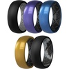 image:imageEgnaro Mens Silicone Rings 8mm Wide 25mm Thick Rubber BandsBreathable Air GrooveVariety Multipack 17SETDBronzeBlack BlackBlack Gray Metallic PurpleBlack BlackBlack Gray Camo Metallic Royal BlueBlack