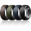 image:imageEgnaro Mens Silicone Wedding Bands TowTone Flexible Rubber Work RingsSETCDark BrownBlack  Olive GreenBlack  Dark BlueBlack  BlackBlack Gray Camo