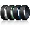 image:imageEgnaro Mens Silicone Wedding Bands TowTone Flexible Rubber Work RingsSETHBlackLight Gray  BlackInk Green  BlackSea Blue  BlackBlue Gray