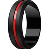 image:imageEgnaro Mens Silicone Wedding Ring 82mm Wide Two Tone Rubber Band for HimA1BlackLava