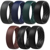 image:imageEgnaro Silicone Ring for Him 8mm Black Flexible Mens Rubber Wedding BandSETC2Black  Pine Green  Black Gray  Black GrayBlack Camo  Tan  Deep Sea Blue  Black