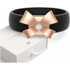 image:imageEgnaro Silicone Ring for Women with Copper Alloy Bow Flexible Wedding BandPACK B Black  Metal Bow  Rose Gold