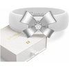 image:imageEgnaro Silicone Ring for Women with Copper Alloy Bow Flexible Wedding BandPACK C White  Metal Bow  Silver