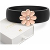 image:imageEgnaro Silicone Ring for Women with Copper Alloy Daisy Flexible Rubber BandPACK B Black  Metal Daisy  Rose Gold