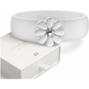 image:imageEgnaro Silicone Ring for Women with Copper Alloy Daisy Flexible Rubber BandPACK C White  Metal Daisy  Silver