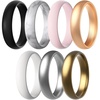 image:imageEgnaro Silicone Rings for Women 458 Multipack Rubber Wedding BandsSETC1Black  Marble  Whitepink  Peach  White  Silver  Bronze