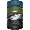 image:imageEgnaro Silicone Wedding Rings For Him Mens Etched Rubber Travel BandsSETCMistwing SummitOlive Green  Twilight Blue  Black Gray Camo  Black