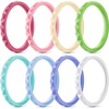 SETB6-Pale Pink peach pink Sunlight Yellow Grass Green Teal Mist sky blue light purple-blue White