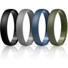 image:imageEgnaro Unisex Silicone Wedding Ring for Men amp Women 45mm Wide 165mm ThickE4mmBlack  Light Gray  Twilight Blue  Olive Green