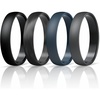 image:imageEgnaro Unisex Silicone Wedding Ring for Men amp Women 45mm Wide 165mm ThickFBlack  Black Camo  Twilight Blue  Black Gray