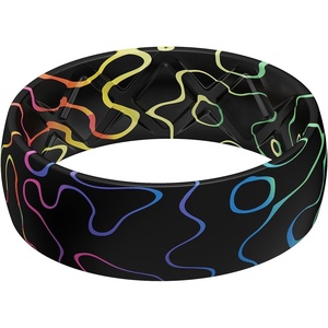 image:imageEgnaro Mens American Flag Printed Silicone Rings 8mm Wide 2mm Thick BandsSETA4Laser Stripe