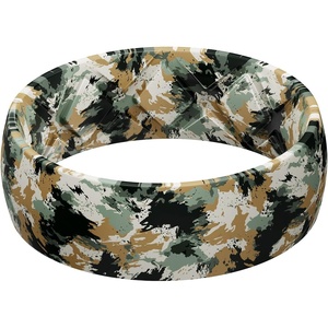 image:imageEgnaro Mens American Flag Printed Silicone Rings 8mm Wide 2mm Thick BandsSETA7ArmyCamo
