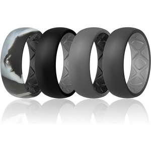 image:imageEgnaro Mens Silicone Rings 8mm Wide 25mm Thick Rubber BandsBreathable Air GrooveVariety Multipack 17SETC1Black Gray CamoBlack BlackGrey GreyBlack Black GrayLight Gray