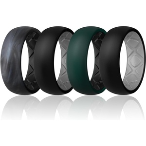 image:imageEgnaro Mens Silicone Rings 8mm Wide 25mm Thick Rubber BandsBreathable Air GrooveVariety Multipack 17SETCGray CamoBlack BlackLight Gray Pine GreenBlack BlackBlack Gray