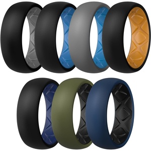 image:imageEgnaro Mens Silicone Rings 8mm Wide 25mm Thick Rubber BandsBreathable Air GrooveVariety Multipack 17SETEBlackGrey BlackSky Blue Light GraySky Blue BlackOrange BlackDark Blue Olive GreenBlack Dark BlueBlack