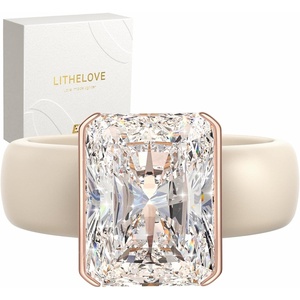 image:imageEgnaro Silicone Engagement Ring with Stone Radiant Cut Cubic ZirconiaSETANude  Rose Gold