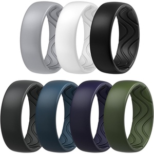 image:imageEgnaro Silicone Ring for Him 8mm Black Flexible Mens Rubber Wedding BandSETA2Light Gray  White  Black  Black Gray  Twilight Blue  Black Purple  Olive Green