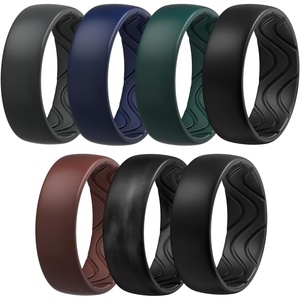 image:imageEgnaro Silicone Ring for Him 8mm Black Flexible Mens Rubber Wedding BandSETC2Black  Pine Green  Black Gray  Black GrayBlack Camo  Tan  Deep Sea Blue  Black