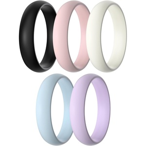 image:imageEgnaro Silicone Rings for Women 458 Multipack Rubber Wedding BandsSETA1Blush Pink  Light Purple  Arctic Ice  Ivory  Black