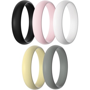 image:imageEgnaro Silicone Rings for Women 458 Multipack Rubber Wedding BandsSETA3Black  Whitepink  White  Cream Beige  Light Gray