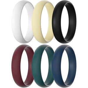 image:imageEgnaro Silicone Rings for Women 458 Multipack Rubber Wedding BandsSETB1Maroon  Nude  Sea Blue  Black  White  Jade Green