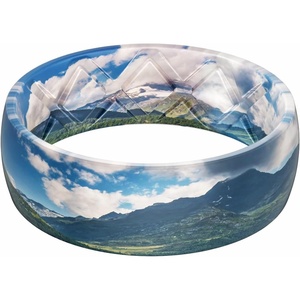 image:imageEgnaro Silicone Stylish Wedding Rings for Men Printed Design Breathable Rubber Bands 8mm Wide 2mm Thick with Comfort FitSETA3Alpine View