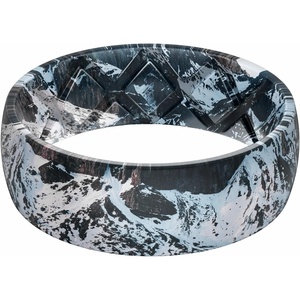 image:imageEgnaro Silicone Stylish Wedding Rings for Men Printed Design Breathable Rubber Bands 8mm Wide 2mm Thick with Comfort FitSETA4Snowy Peaks