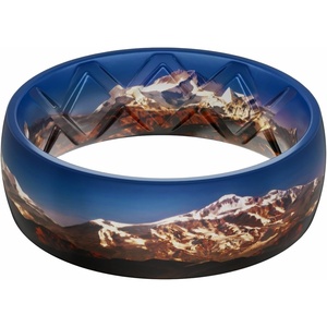 image:imageEgnaro Silicone Stylish Wedding Rings for Men Printed Design Breathable Rubber Bands 8mm Wide 2mm Thick with Comfort FitSETA6Sunset Peaks