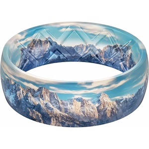 image:imageEgnaro Silicone Stylish Wedding Rings for Men Printed Design Breathable Rubber Bands 8mm Wide 2mm Thick with Comfort FitSETA7Crystal Peaks