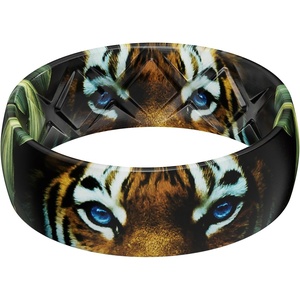 image:imageEgnaro Silicone Stylish Wedding Rings for Men Printed Design Breathable Rubber Bands 8mm Wide 2mm Thick with Comfort FitSETB2Tiger