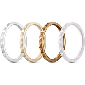 image:imageEgnaro Silicone Wedding bands women Stackable Silicone Ring styleSETA1Silver Champagne Gold Vintage Bronze White