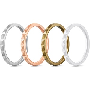 image:imageEgnaro Silicone Wedding bands women Stackable Silicone Ring styleSETA4Silver Peach Bronze White