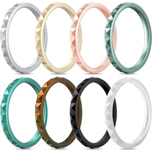 image:imageEgnaro Silicone Wedding bands women Stackable Silicone Ring styleSETA5Silver Champagne Gold Pink Rose Gold Metallic Green Metal Cyan Black White