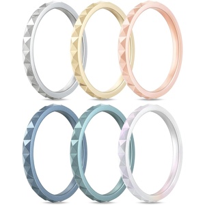 image:imageEgnaro Silicone Wedding bands women Stackable Silicone Ring styleSETA8Silver Champagne Gold Pink Rose Gold Metallic Slate Blue  Metallic Sage Green  Metallic Pearl White 